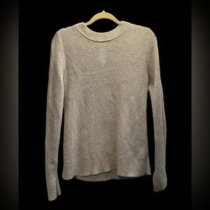 LOFT | Waffle Knit Sweater | Light Gray | Size Medium